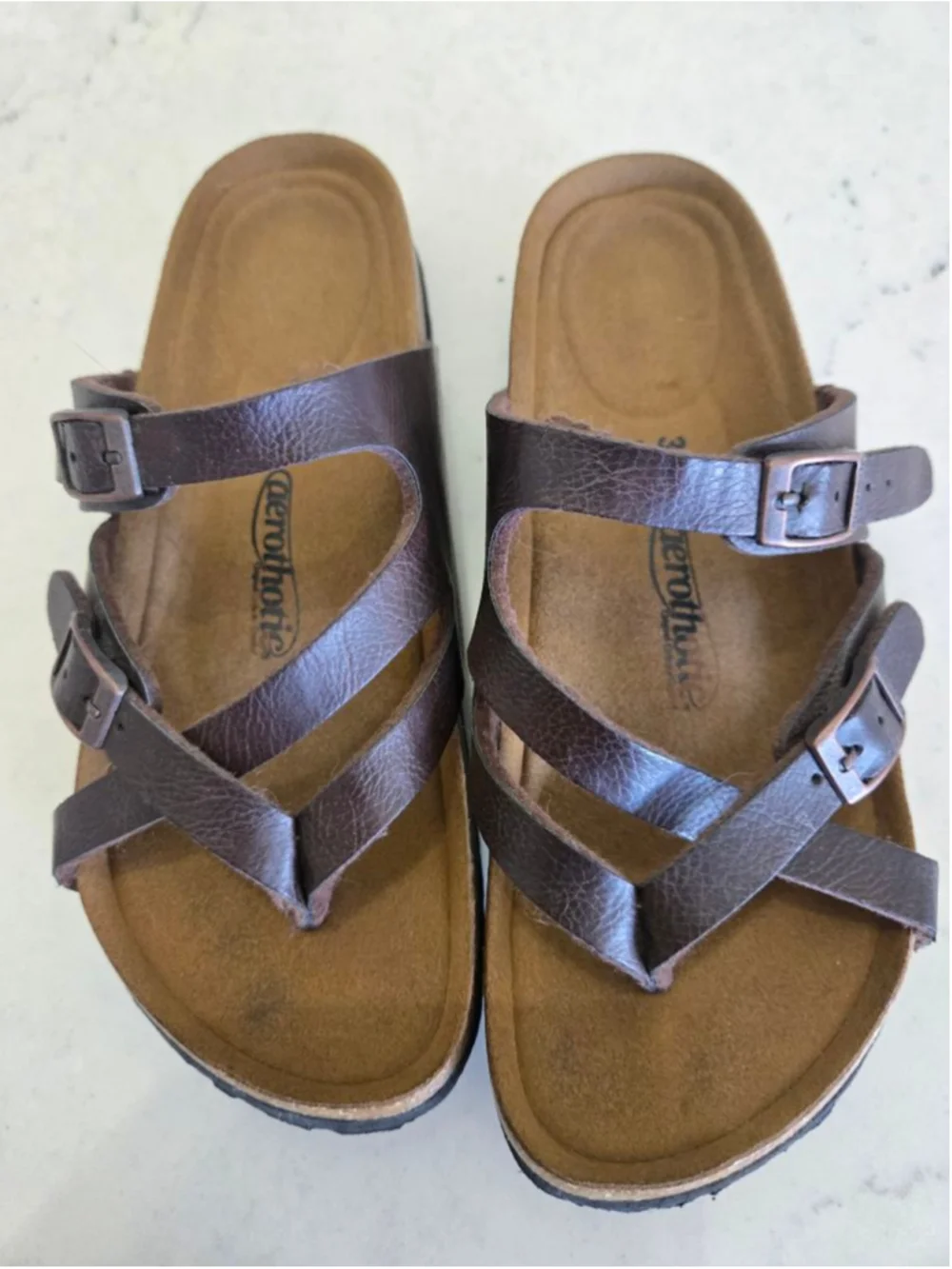 Women's Aerothotic Brown Strappy Sandals Size EU 36/US 5